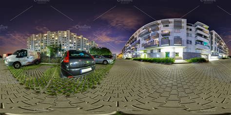 Full 360 degree view of the street virtual reality format featuring 360 | Architecture Stock ...