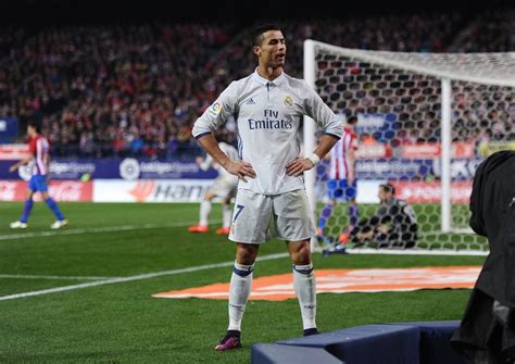 Cristiano Ronaldo of Real Madrid celebrate after scoring Real's 3rd goal during the La Liga ...