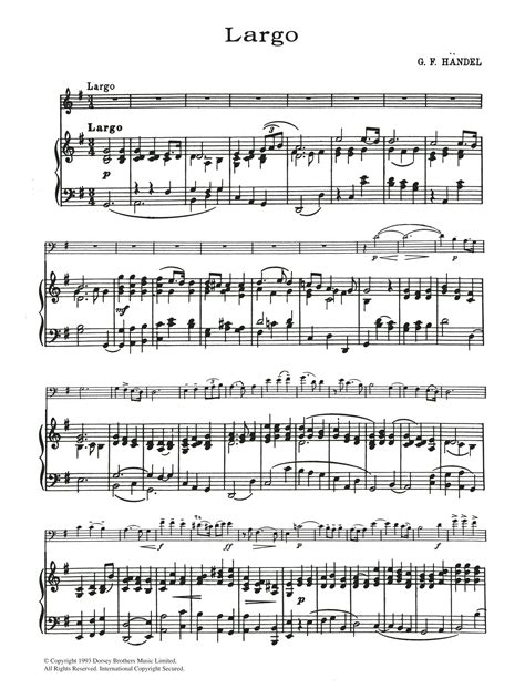 George Frideric Handel "Largo In G" Sheet Music Notes | Download ...