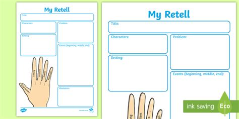 Five Finger Retell Worksheet (teacher made)