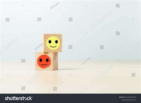 Face Emotion Positive Negative Concept Wooden Stock Photo 2182160193 ...