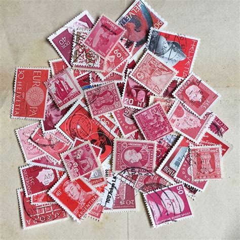 50 red stamps International Used Postage stamps Shades of red | Etsy | Shades of red, Postage ...