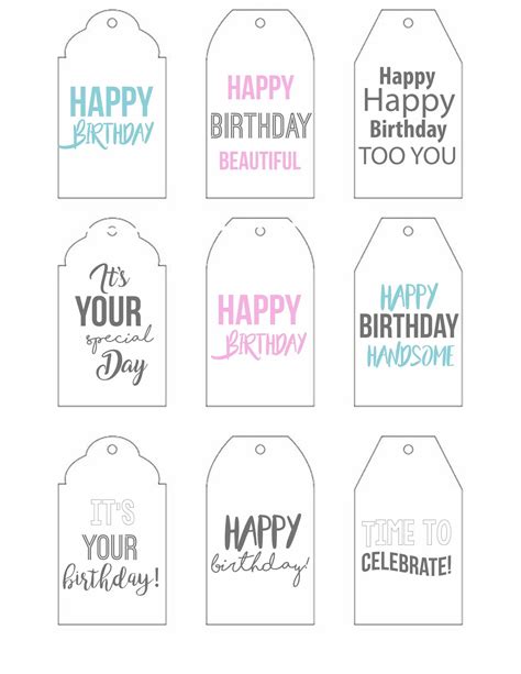 Printable Birthday Gift Tags