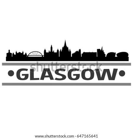 Glasgow Skyline Silhouette Stamp City Design Stock Vector 647165641 ...