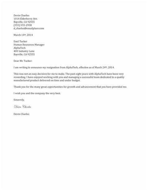 Professional 2 Weeks Notice Template - Sample Resignation Letter