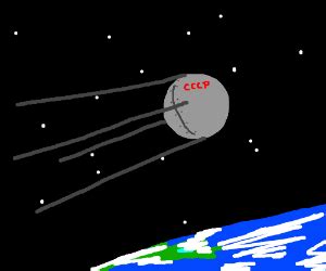 Sputnik 1 in earths orbit - Drawception