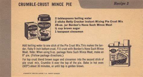 Crumble-Crust Mince Pie Recipe Card – Vintage « RecipeCurio.com