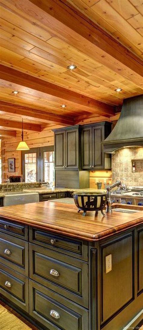 These Log Cabin Kitchen Cabinet Colors Tips And Trick - Mismatched Furniture Cabinets and a ...