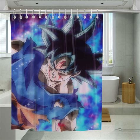 Goku with Blurred Light Leak Shower Curtains - HomeyCurtain