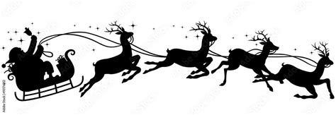 santa's sleigh silhouette Stock Vector | Adobe Stock