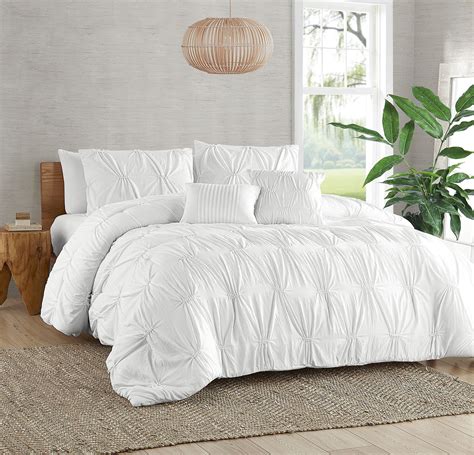 Garment Washed White Elastic 5-Piece Comforter Set Queen - Walmart.com ...