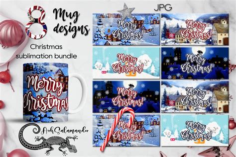 Christmas Mug | Christmas Sublimation Mug design bundle, JPG