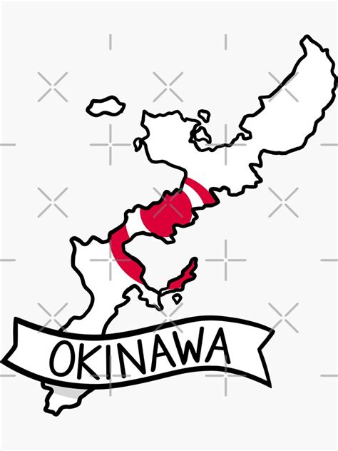 "Okinawa Flag Map Sticker" Sticker for Sale by Drawingvild | Redbubble