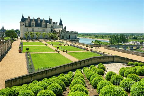 Gardens of Renaissance castle of Amboise, Loire Valley, Unesco World heritage Site, Indre et ...