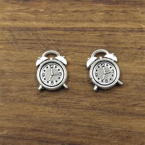 10pcs Charms Antique Silver Alarm clock Charm 17*14mm Tibetan Silver ...