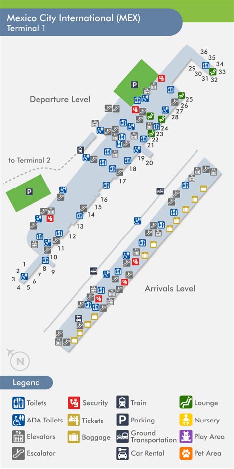 Mexico City Airport Terminal Map - Washington Map State