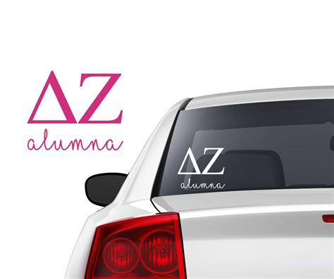 Delta Zeta Alumna Sorority Car Decal Delta Zeta Vinyl Decal Delta Zeta ...