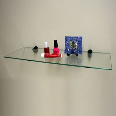 Vario Rectangular 36" x 10" Clear Tempered Glass Shelf Kit with Black ...