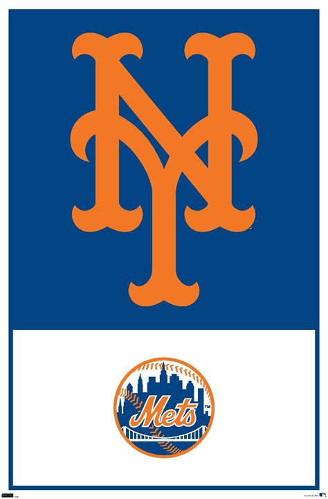 MLB New York Mets - Logo 22 Wall Poster, 14.725" x 22.375" - Walmart.com