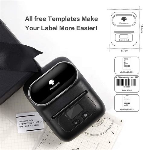 Portable Mini Thermal Label Printer for Mobile Black - New Quality Ware