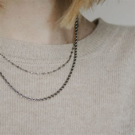 Layered Chain Necklace | Chunky Chain | A Weathered Penny