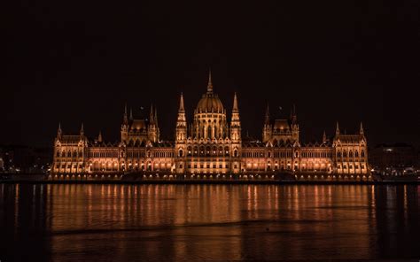 Hungarian Parliament Building View during Night · Free Stock Photo