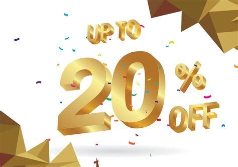 20 percent OFF Discount Sticker. Sale Red Tag Isolated Vector Illustration. Discount Offer Price ...