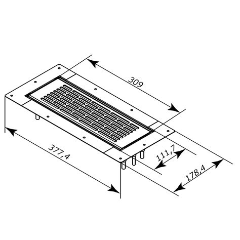 Floor mounted metal grille