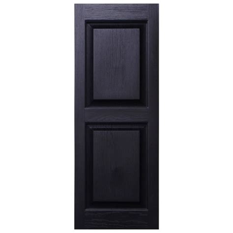 Severe Weather 2-Pack Black Raised Panel Vinyl Exterior Shutters (Common: 15-in x 67-in; Actual ...