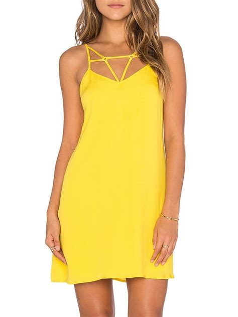 Yellow Backless Spaghetti Strap Dress EmmaCloth-Women Fast Fashion Online