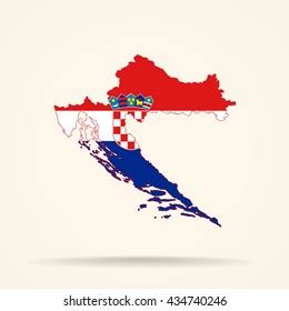 Map Croatia Croatia Flag Colors Stock Illustration 434740246 | Shutterstock