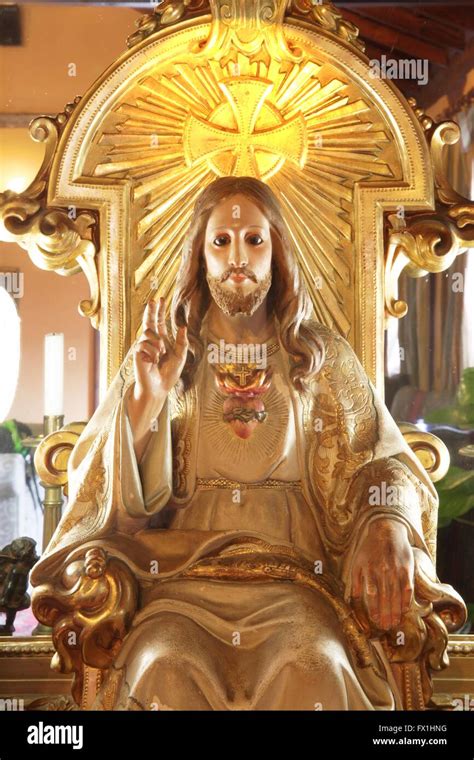 Jesus Christ effigy sitting on a throne Stock Photo: 102068780 - Alamy