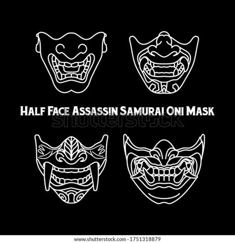 Black White Oni Mask Drawn By: เวกเตอร์สต็อก (ปลอดค่าลิขสิทธิ์) 1751318879 | Shutterstock