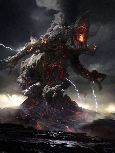 Fiery Lava creature summoned from a volcano. | Fantasy monster, Monster ...