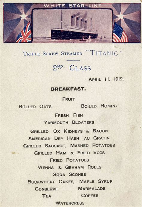 Titanic Food Menus For 1st, 2nd and 3rd Class Passengers | Bored Panda