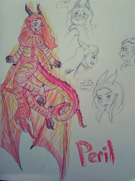 Humanized Peril from wings of fire. Hand drawn and colored with ...