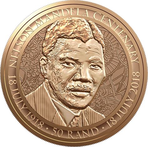 Fifty Rand 2018 Nelson Mandela Centenary, Coin from South Africa ...