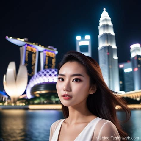 Girl's Shocking Expression with Singapore Landmarks | Stable Diffusion Online