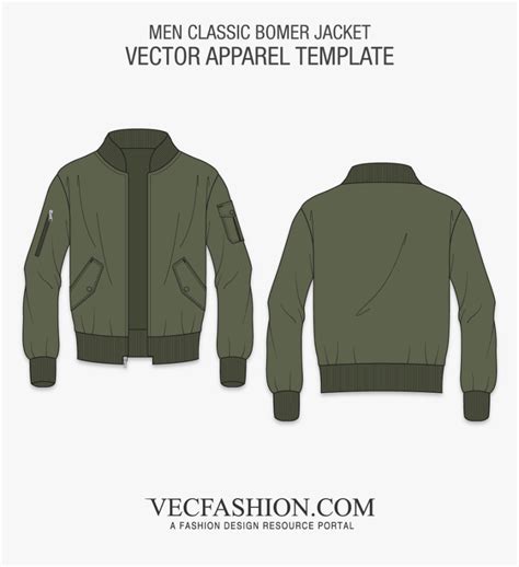 Bomber Jacket Template Png - Vector Bomber Jacket Template, Transparent ...