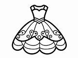Fashionable Ball Gown Dress Coloring  Page sketch template