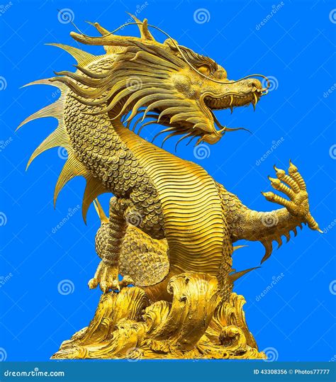 Golden dragon statue stock photo. Image of asian, asia - 43308356