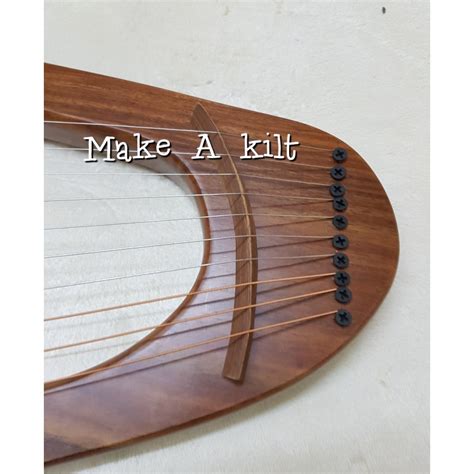 Lyre Harp 10 metal Strings Lyre made with Rosewood - Make A Kilt