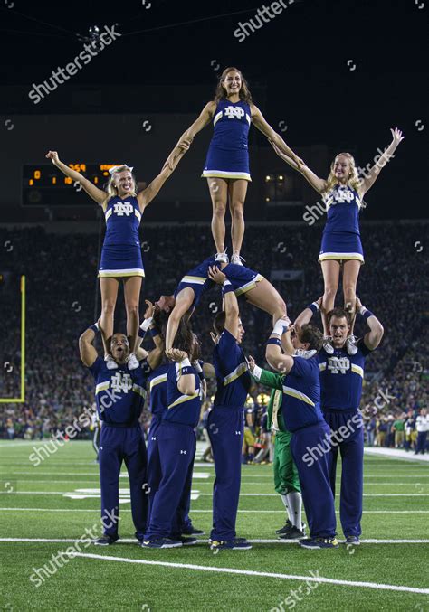 Notre Dame Cheerleaders Perform During Ncaa Editorial Stock Photo ...