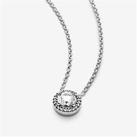 Round Sparkle Halo Necklace | Silver | Pandora US