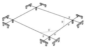 Paul Dwyer Camp: Batter boards - 4 per corner