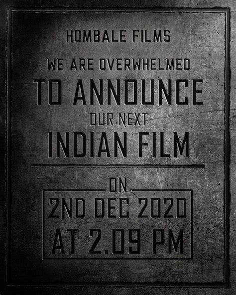 KGF Makers Hombale Films Line Up Another Indian Film