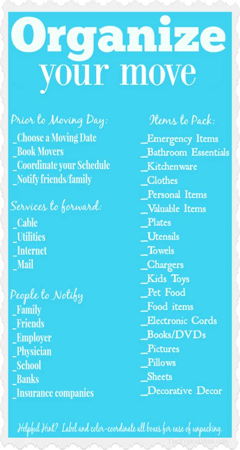 Free Moving Home Checklist Printable PDF