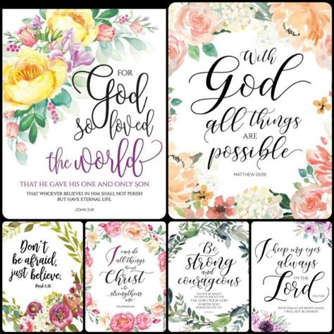 【COD】 Bible Verse Floral Wall Decor Design A4 Size Laminated Batch 4 ...