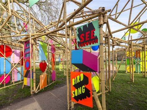 Morag Myerscough’s new colorful bamboo installation in London - Domus