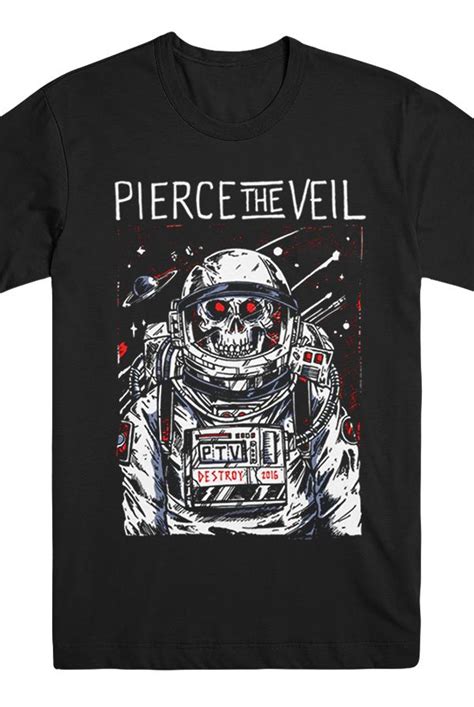 Pierce The Veil | Merch Store - Astronaut Tee (Black) | Black tshirt, Black tee, Pierce the veil